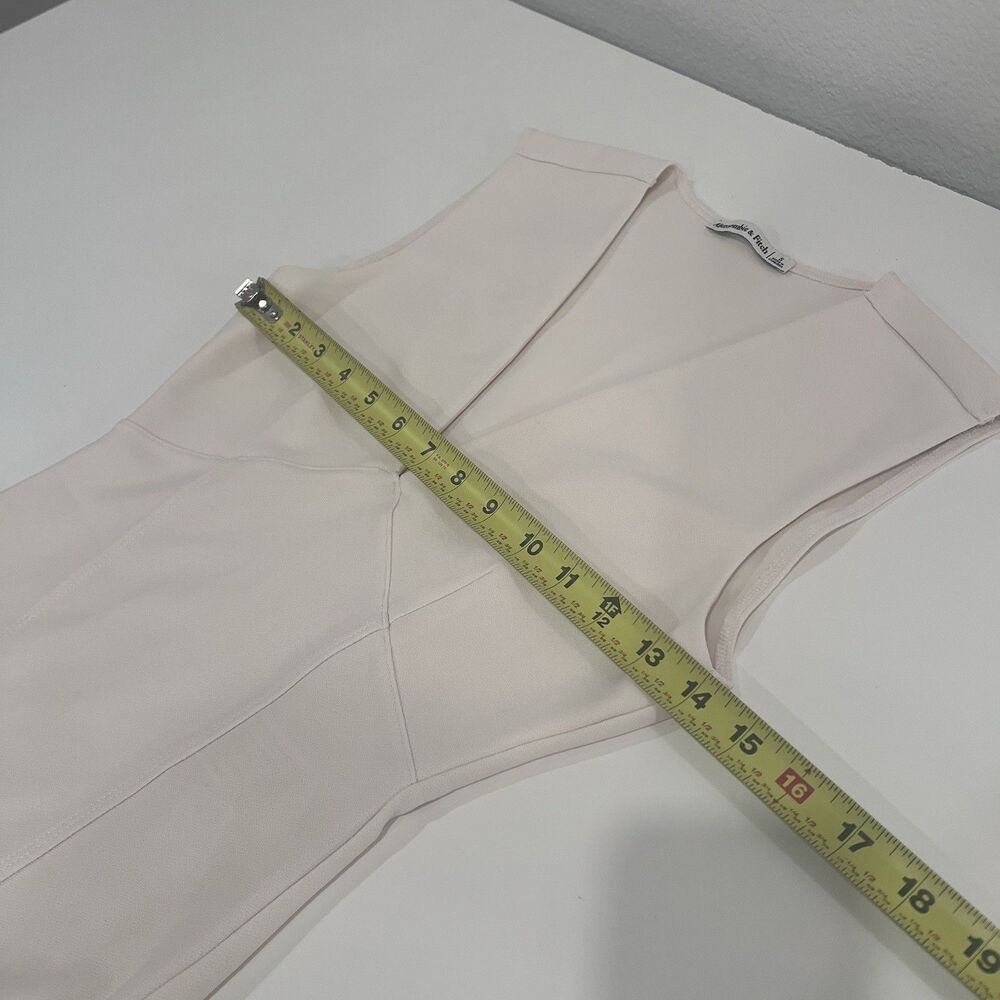 Abercrombie & Fitch Crepe Bodysuit Sleeveless Womens S Cream Softgirl Career - Picture 5 of 7